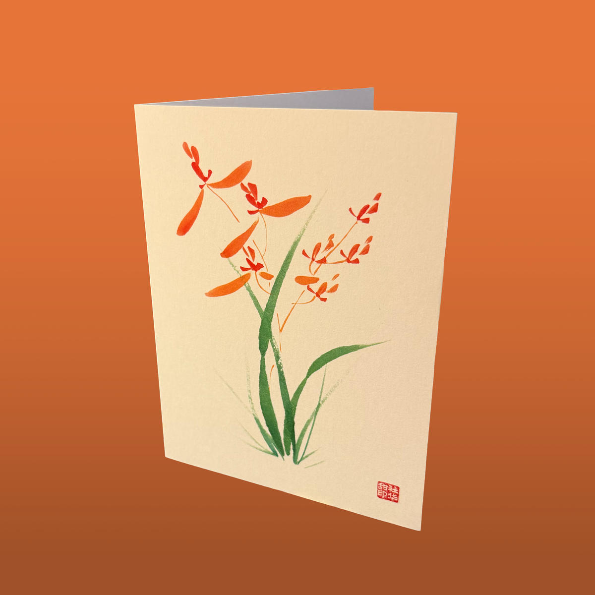 Orchid Card with Patterned Envelope