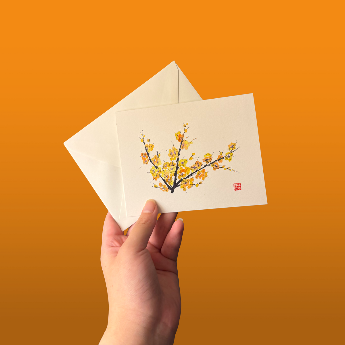 Full Plum Blossom Notecard