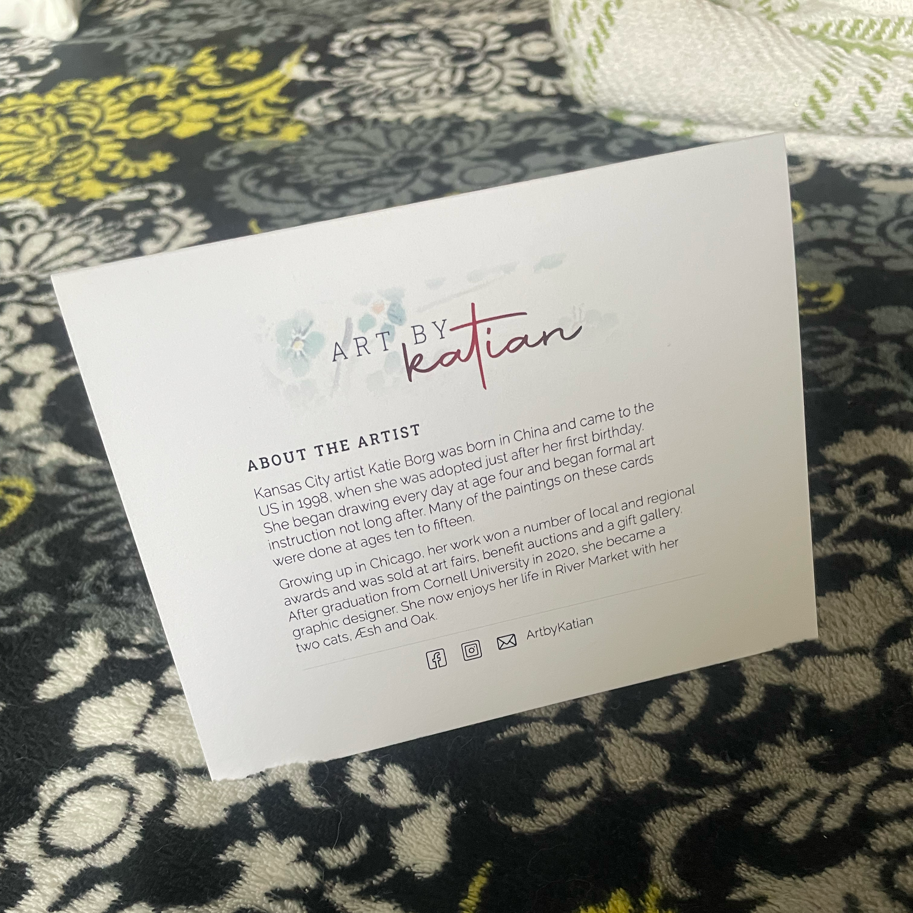 Premium Printed Full Plum Blossom Notecard