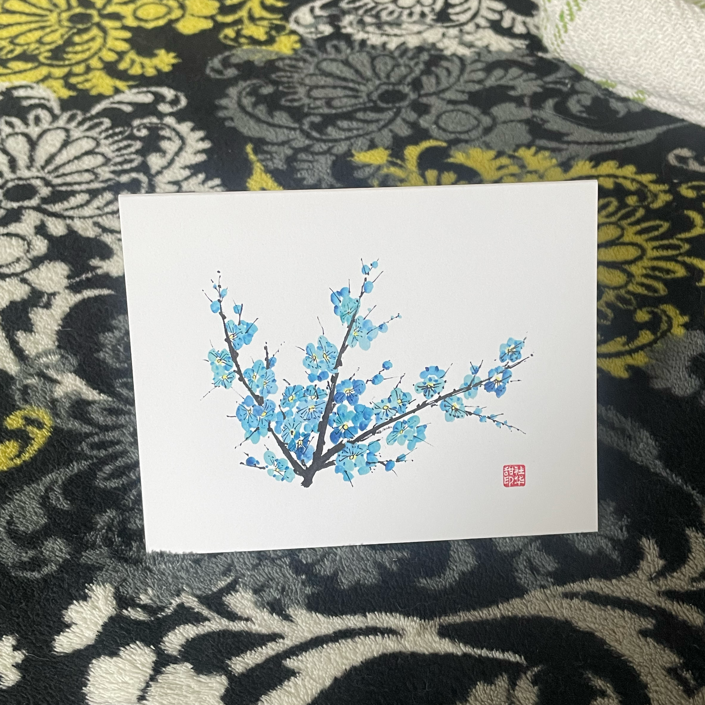 Premium Printed Full Plum Blossom Notecard