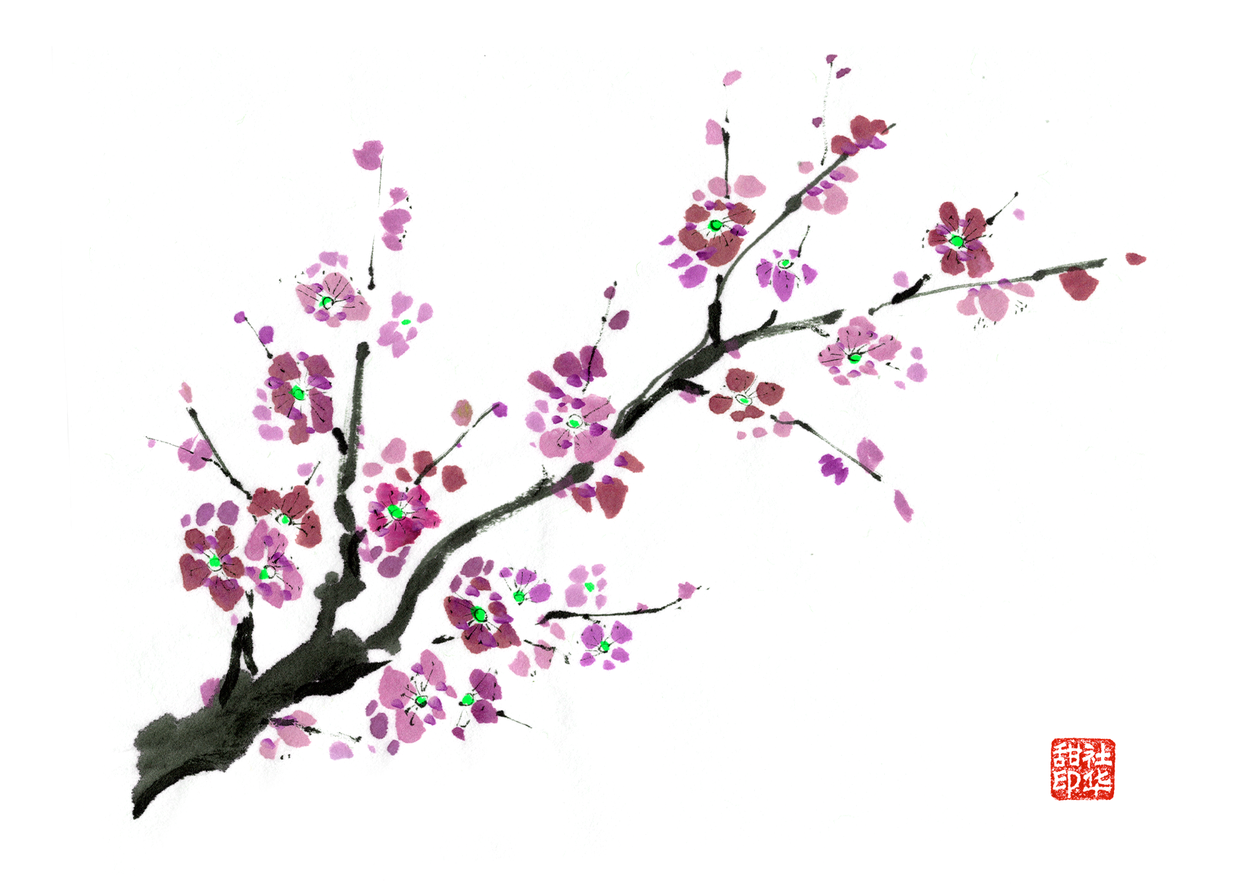 Plum Blossom Notecard 1