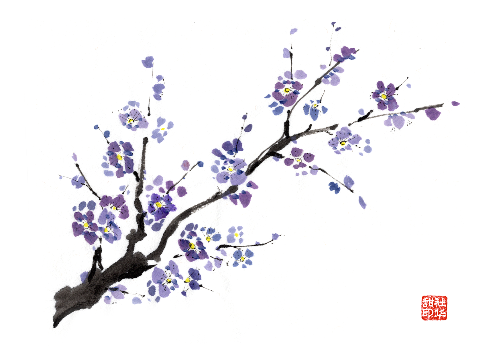 Plum Blossom Notecard 1